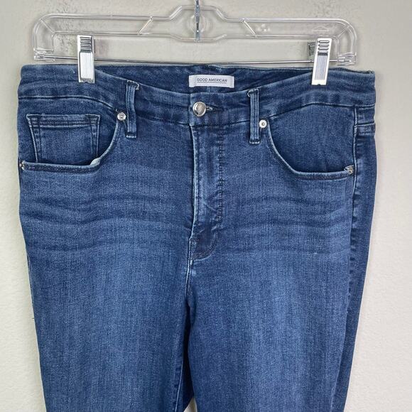 Good American Blue Denim Good Legs Raw Hem Jeans 14 - Picture 6 of 6